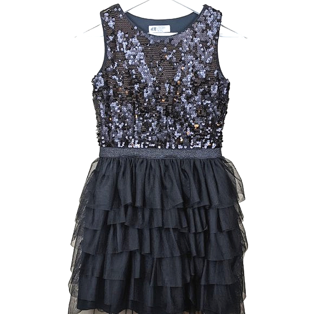 H&M Girls Sequin Sleeveless Dress Medium